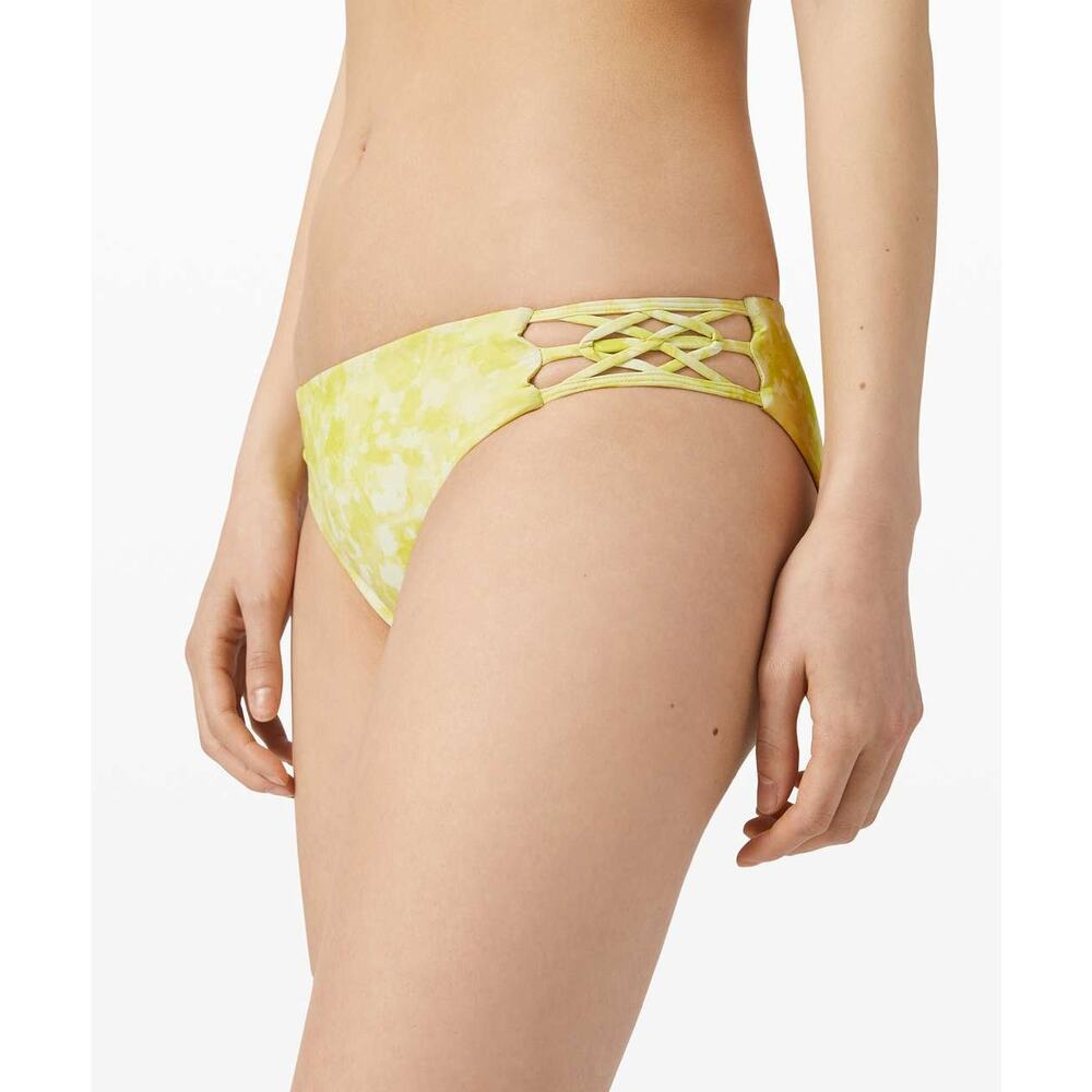 NWT Lululemon Coastline Swim Bottom Dappled Blossom Yellow‎ Multi- Size 8